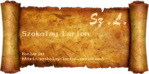 Szokolay Larion névjegykártya